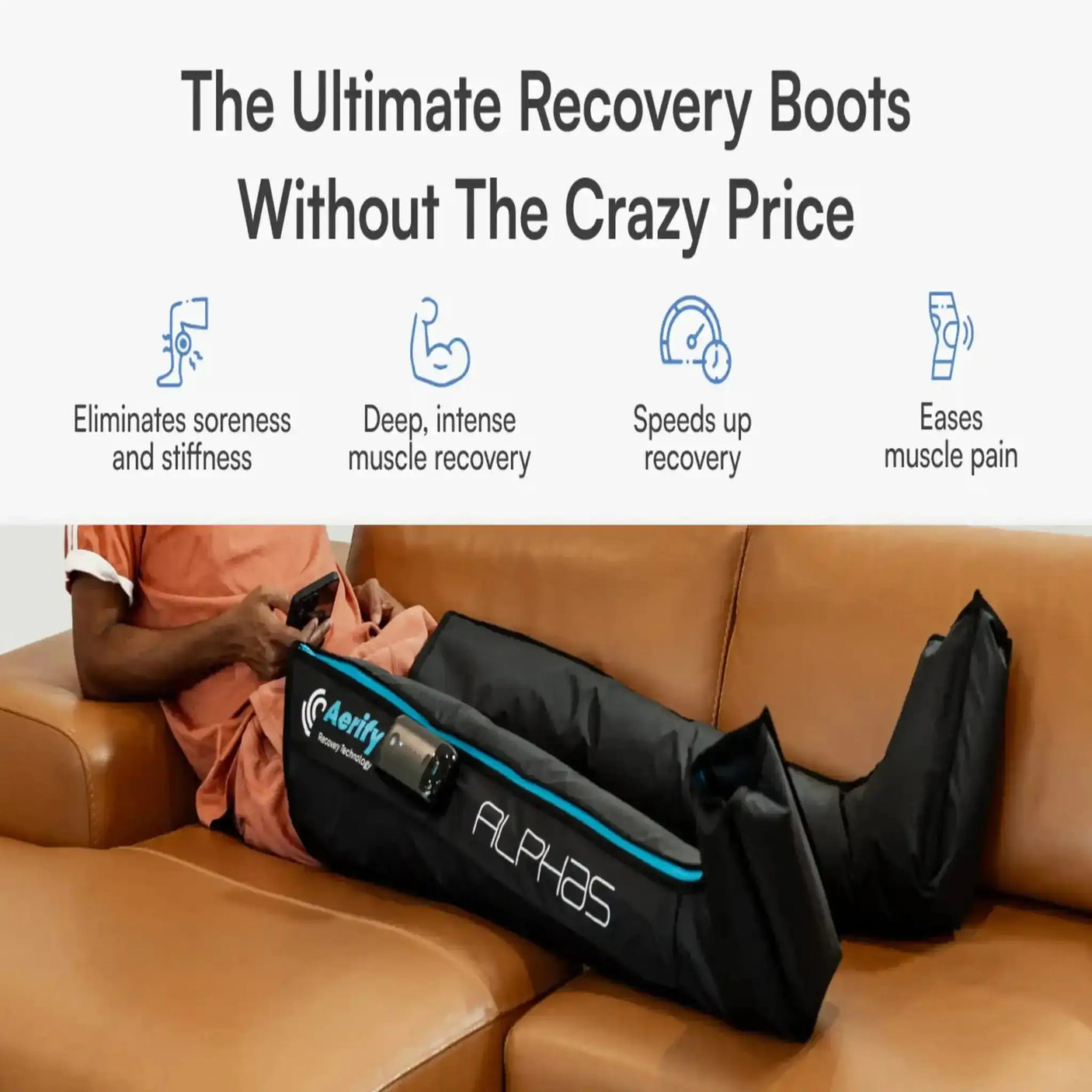 Aerify Recovery ALPHAS Recovery Boots System with Carry Bag Aerify Recovery Wireless Air Compression Recovery Boots
