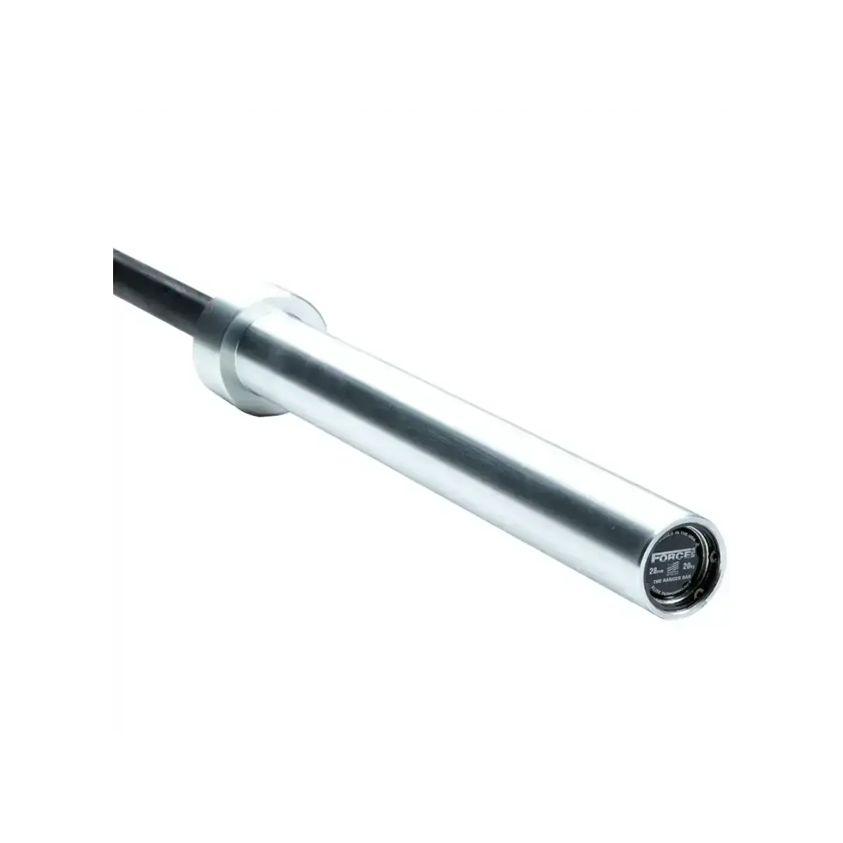 Force USA The Gunner Olympic Bar – 2.20m long, black barbell with silver sleeves and precise knurling.