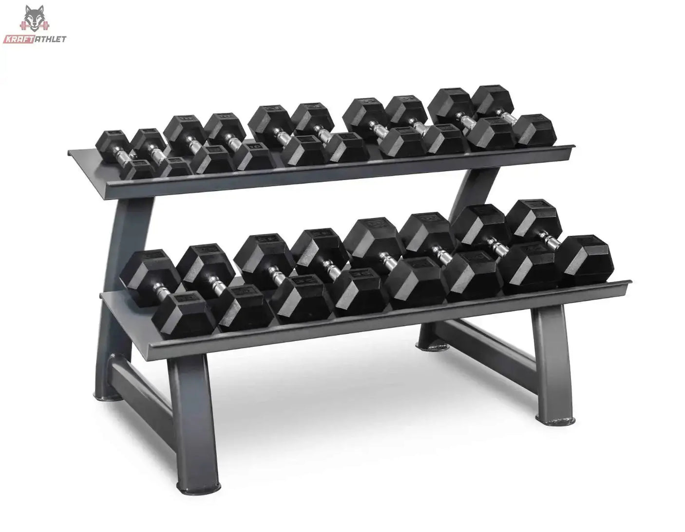 Hexagonal Hantelset 2-20 kg + Rack TH20 Titanium Strength