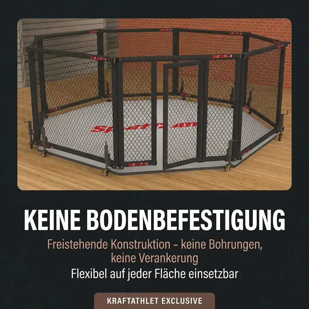 Klappbarer MMA-Käfig – Ø 5 m Patentiertes Faltsystem Hergestellt in Frankreich Sportcom