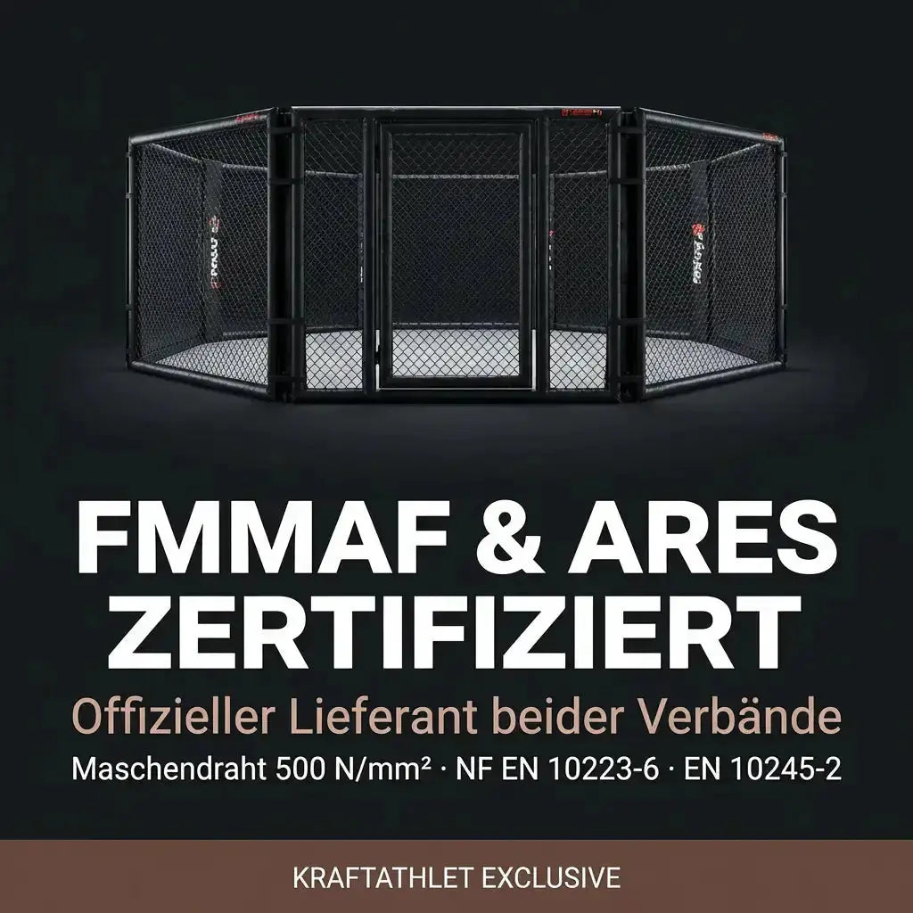 Klappbarer MMA-Käfig – Ø 5 m Patentiertes Faltsystem Hergestellt in Frankreich Sportcom