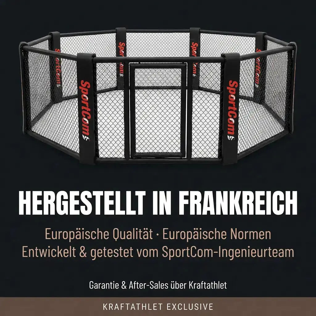 Klappbarer MMA-Käfig – Ø 5 m Patentiertes Faltsystem Hergestellt in Frankreich Sportcom