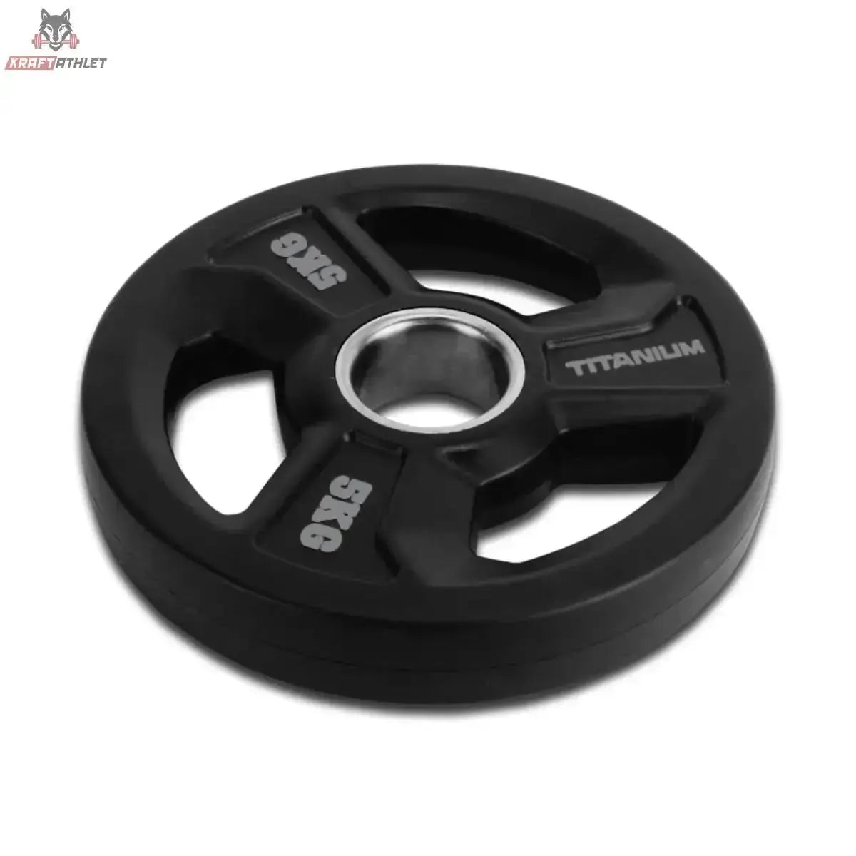 Premium Gummischeiben mit 3 Tri-Grip Griffen Titanium Strength