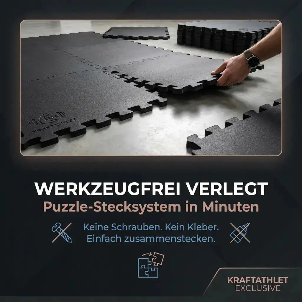 Puzzle-Steckmatten 4 cm – Robuster EVA-Schaum Fitnessboden Sportcom