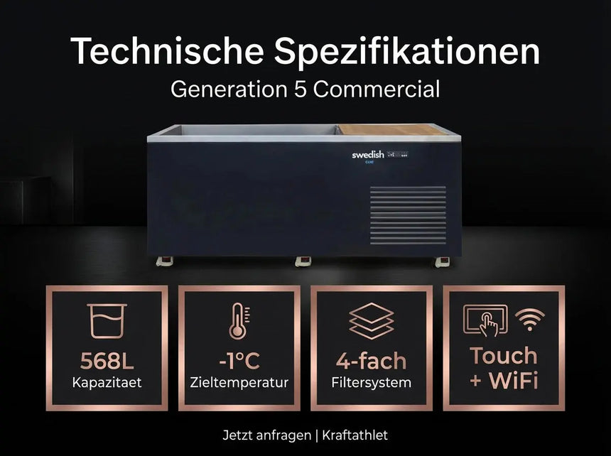 Swedish Cold Generation 5 Eisbad | -1°C Echtes Eis | 568L Gewerblicher Chiller