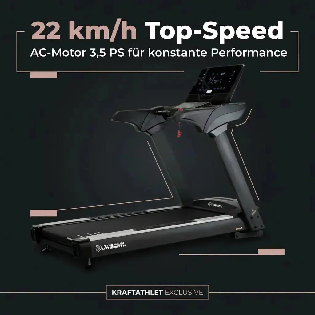 TM900 LCD Professionelles Laufband 22 km/h – Performance Series Titanium Strength Máquinas de cardio