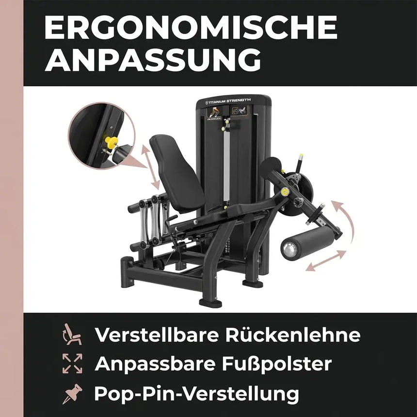 Titanium Strength Genesis Series Selectorised Beinstrecker Titanium Strength Strength Training Equipment