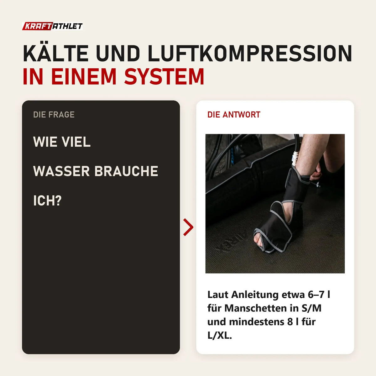 Frage und Antwort zu Aerify Cryoboots Set: Wie viel Wasser brauche ich?