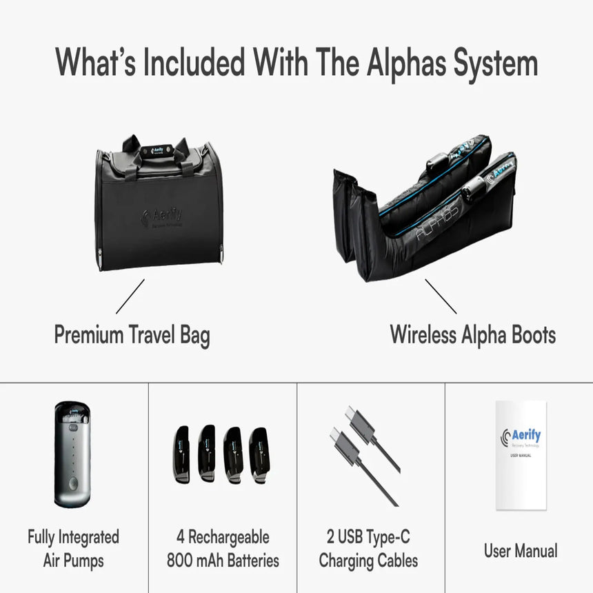 Aerify Recovery ALPHAS Recovery Boots System with Carry Bag Aerify Recovery Wireless Air Compression Recovery Boots