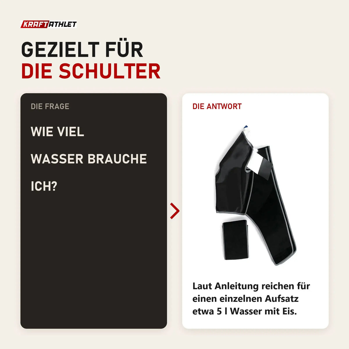 Frage und Antwort zu Aerify Shoulder Attachment für Cryoboots: Wie viel Wasser brauche ich?