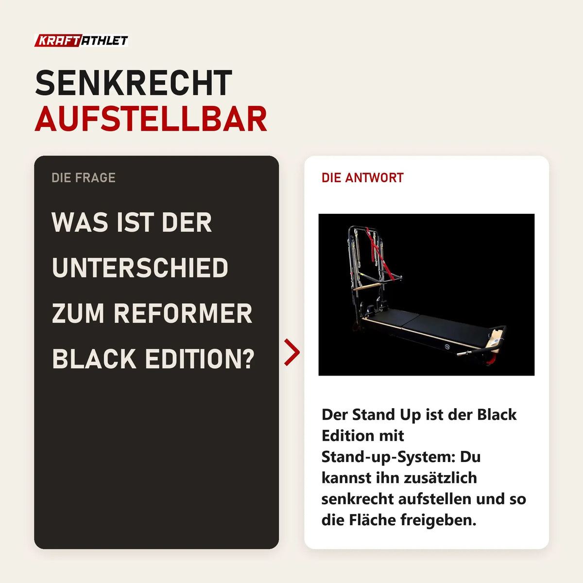 Frage und Antwort zu Body & Exercise Reformer Black Edition Stand Up: Was ist der Unterschied zum Reformer Black Edition?