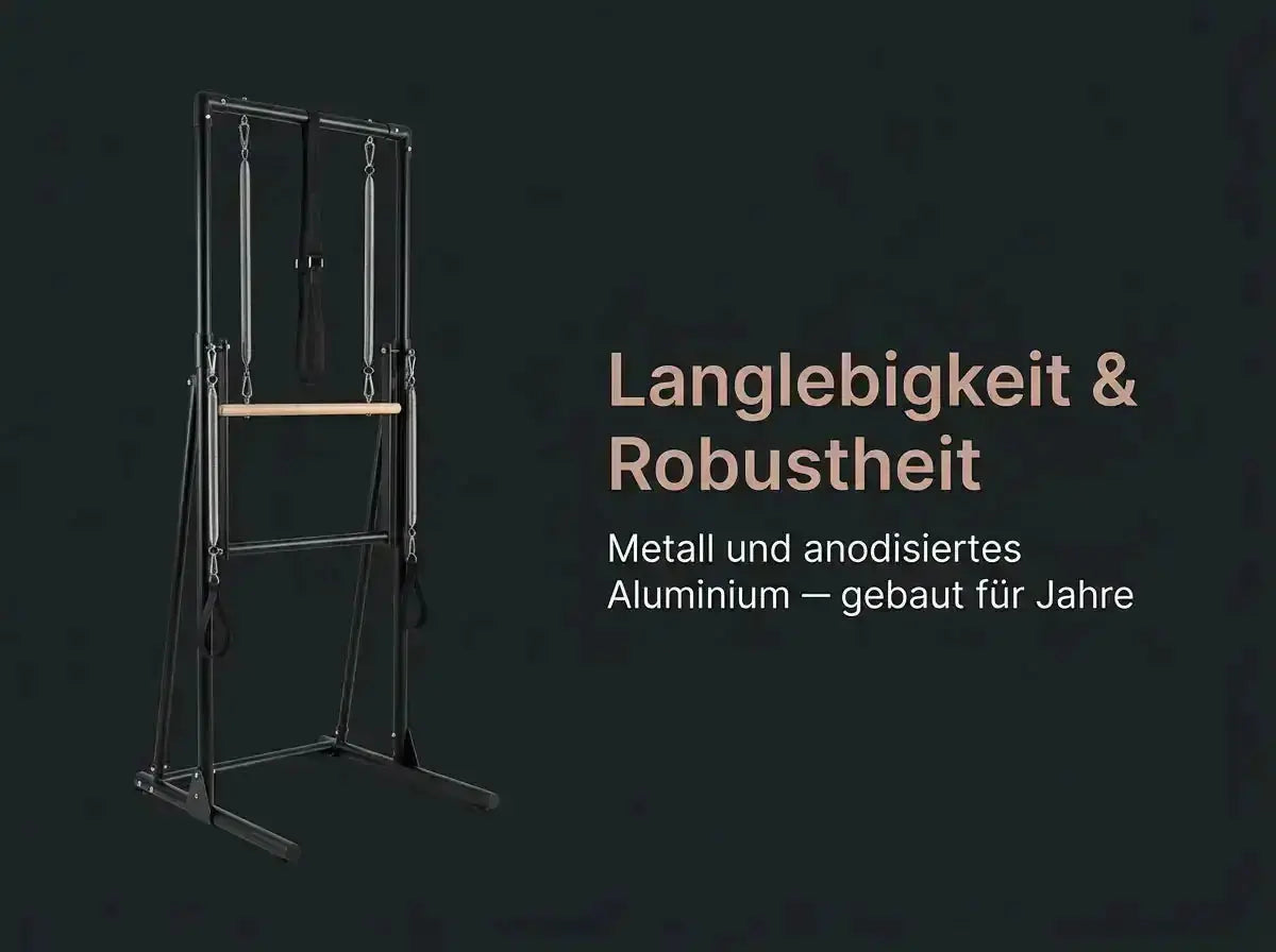 Body & Exercise Reformer Black Edition Stand Up, Grafik Langlebigkeit mit Metall und Aluminium