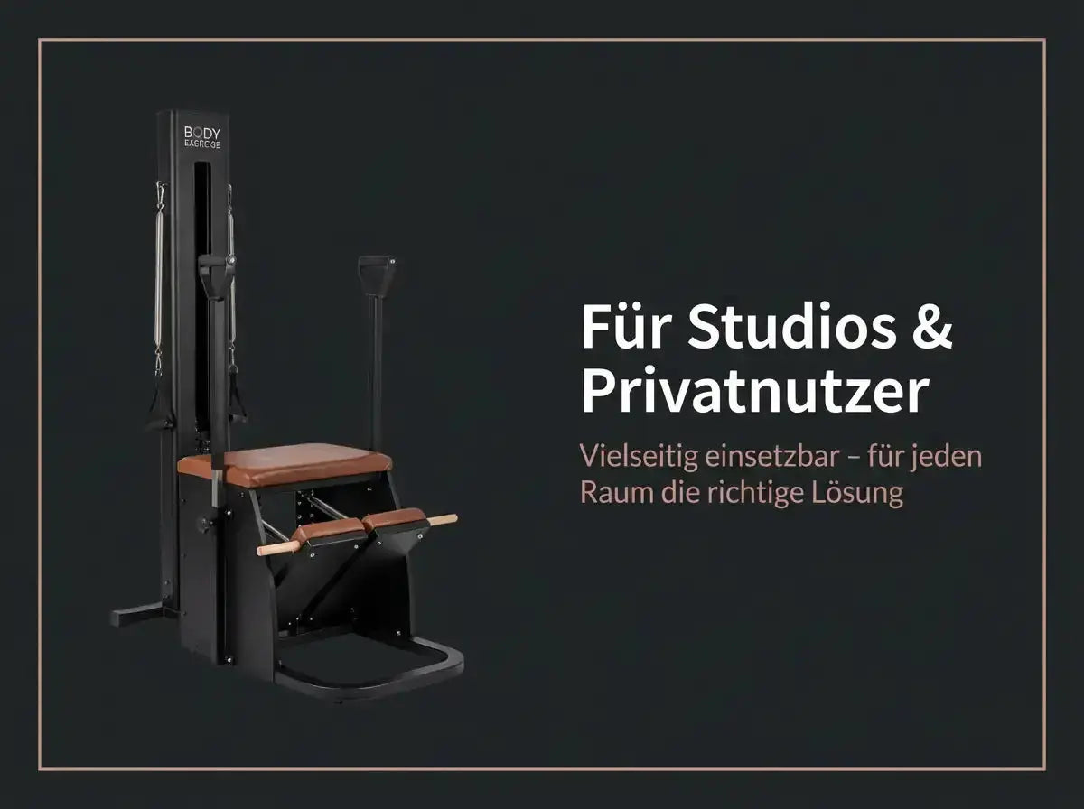 Body & Exercise Reformer Black Edition Stand Up, Grafik für Studios und Privatnutzer