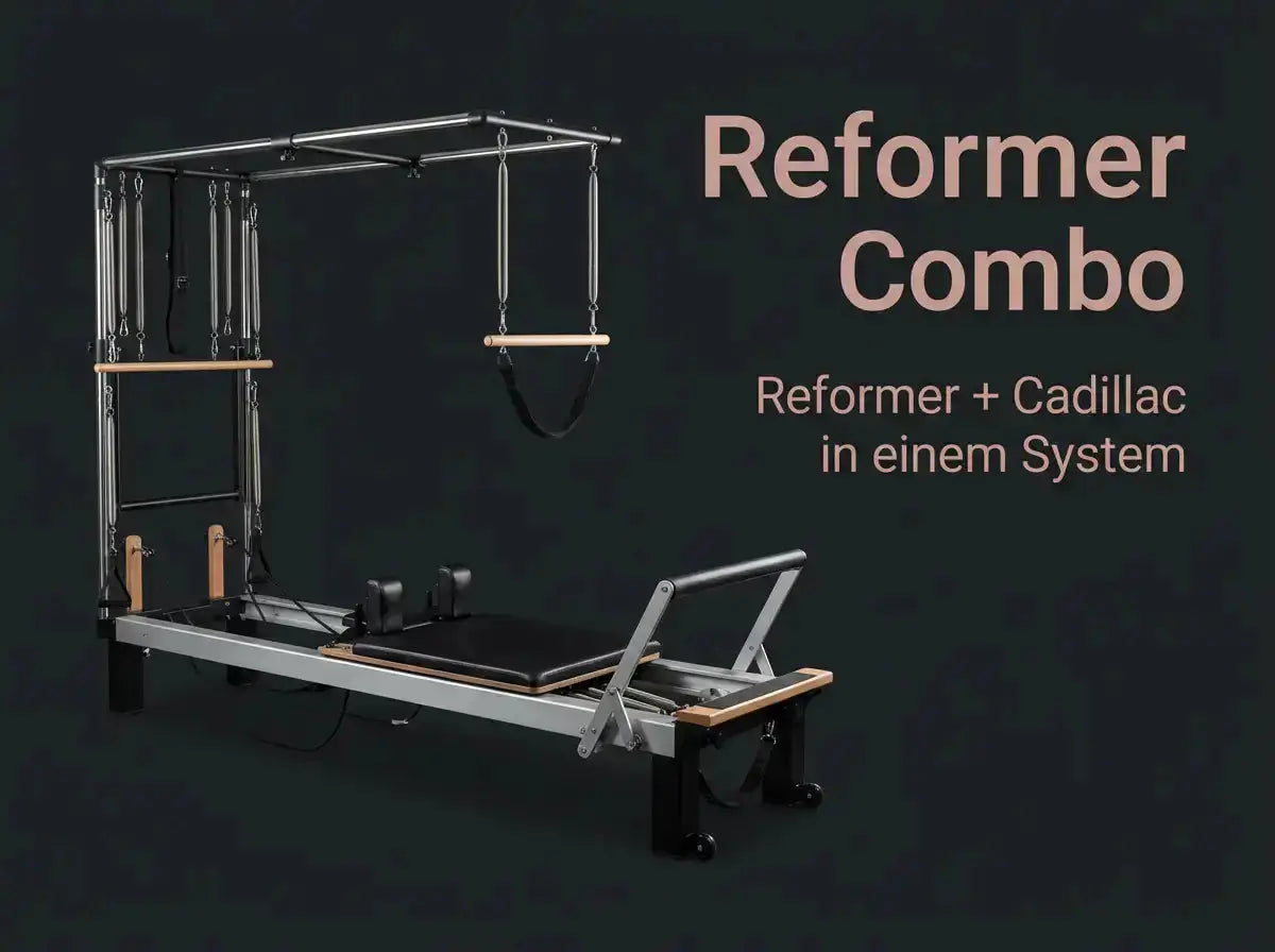 Body & Exercise Reformer Combo aus Buchenholz, Grafik: Reformer und Cadillac in einem System