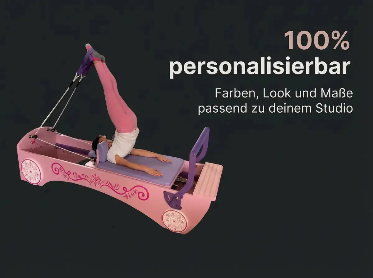 Body & Exercise Reformer Kid in Rosa auf heller Grafik zu Farben und Maßen nach Wunsch