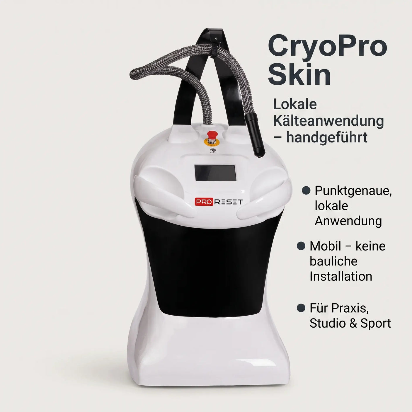 CryoPro Skin – handgeführtes Gerät für punktgenaue lokale Kälteanwendung