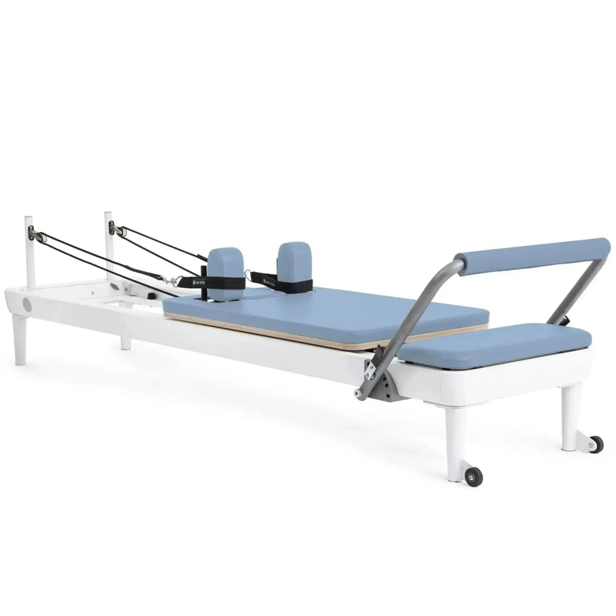 Elina Pilates Nubium Reformer mit Polster in Meerblau, Schrägansicht