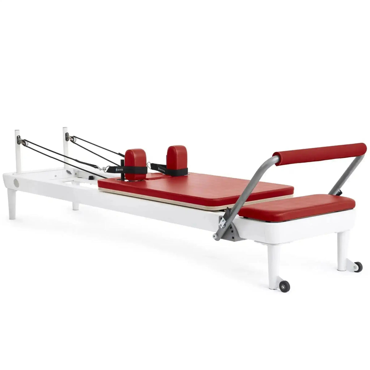 Elina Pilates Nubium Reformer mit Polster in Rot, Schrägansicht