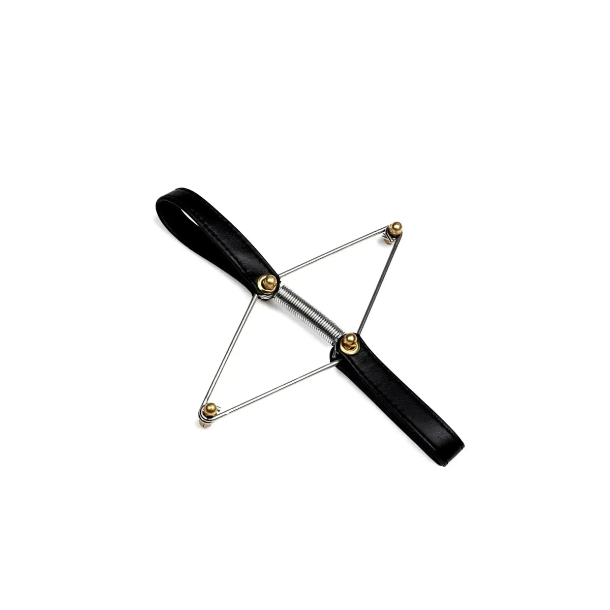 Elina Pilates Toe Exerciser Zehentrainer, Draufsicht mit Metallfedern und schwarzen Griffen