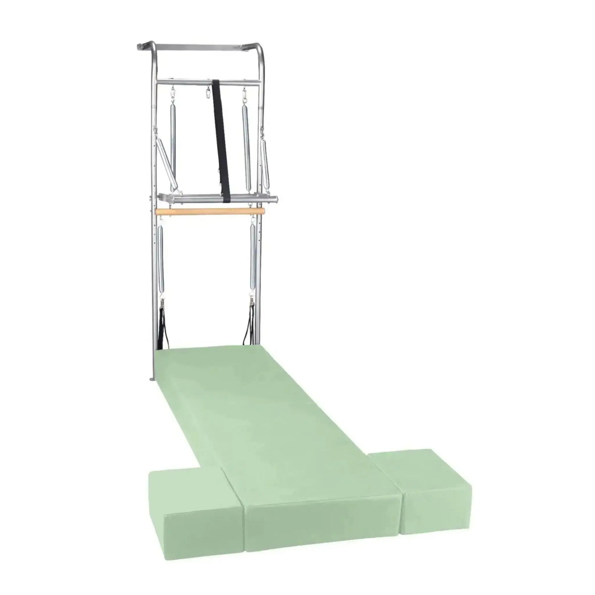 Elina Pilates Wall Unit – Polster in Grün mit Turm aus Metall