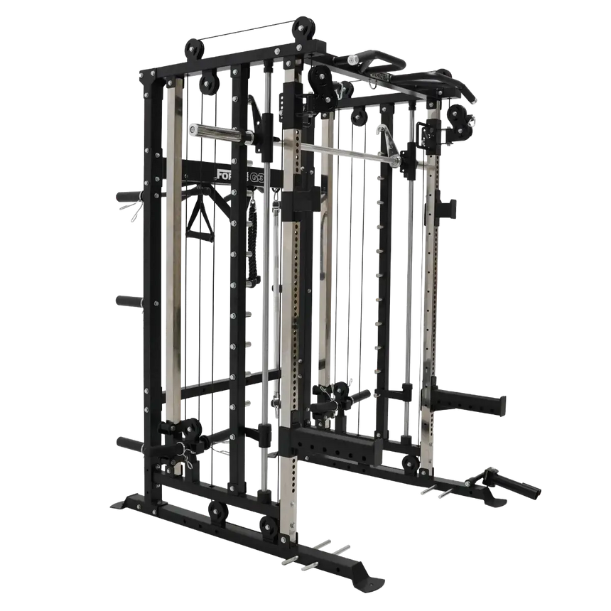 Force USA G3 V2 All-In-One Trainer featuring power rack, Smith machine, and cable system.