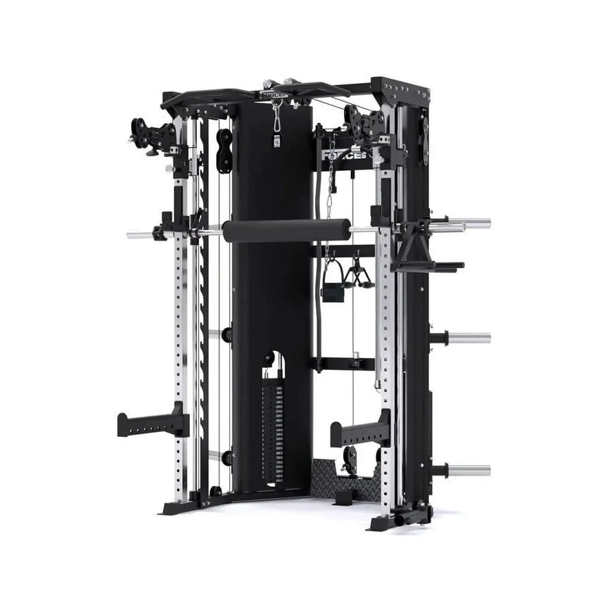 Force USA C10 All-In-One Trainer featuring Power Rack, Smith Machine, and Cable Pulley System.