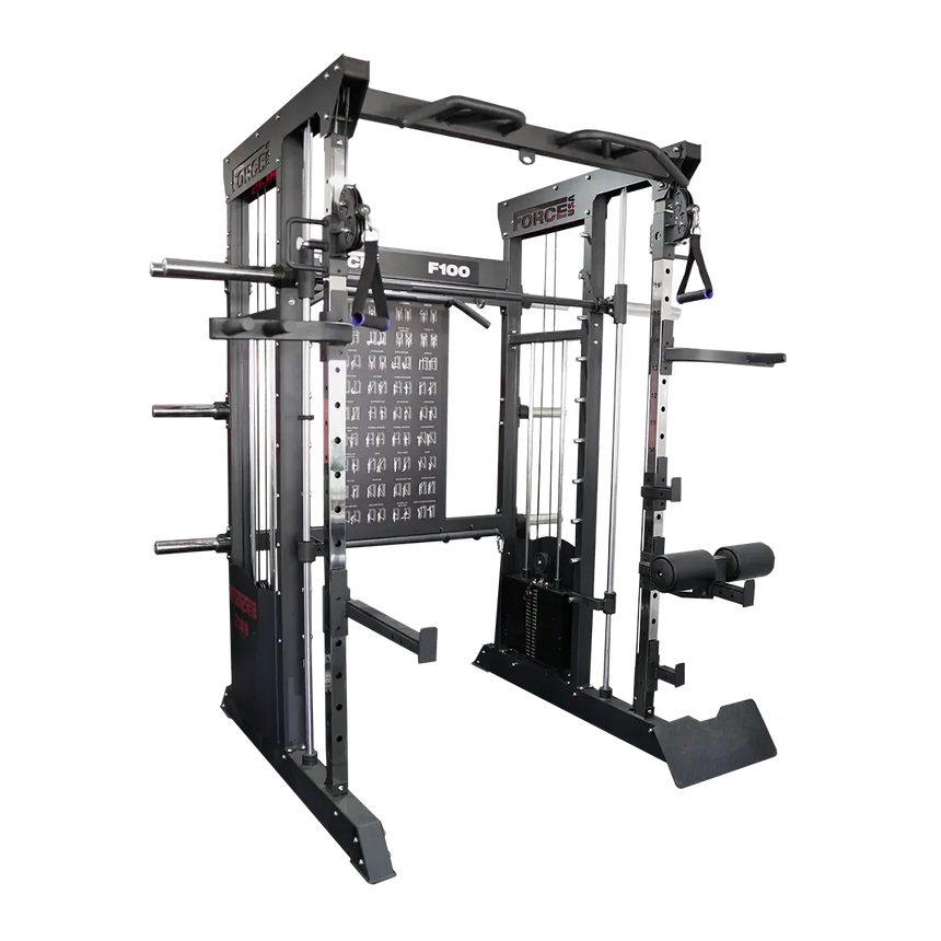 Force USA F100 V2 Functional Trainer showcasing dual weight stacks and versatile attachments