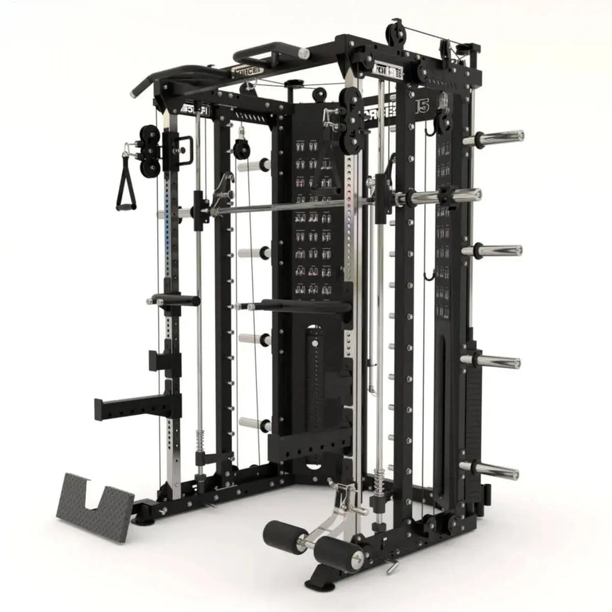 Force USA G15® All-In-One Trainer featuring Smith Machine, power rack, and dual adjustable pulleys.