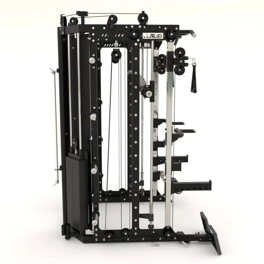 Force USA G15® All-In-One Trainer featuring Smith Machine, power rack, and dual adjustable pulleys.