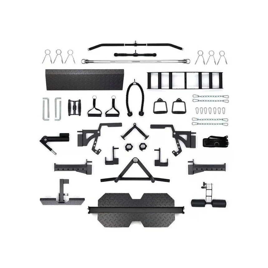 Force USA G20 V2 Pro All-In-One Trainer showcasing Functional Trainer, Smith Machine, Power Rack, and vertical leg press.