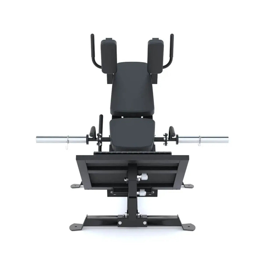 Force USA Compact Leg Press & Hack Squat V3 with adjustable footplate and ergonomic shoulder pads.