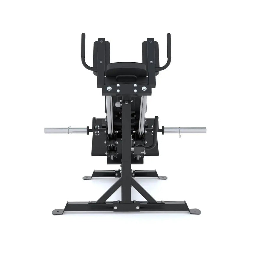 Force USA Compact Leg Press & Hack Squat V3 with adjustable footplate and ergonomic shoulder pads.