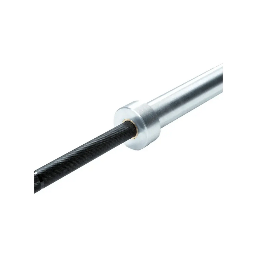 Force USA The Gunner Olympic Bar – 2.20m long, black barbell with silver sleeves and precise knurling.