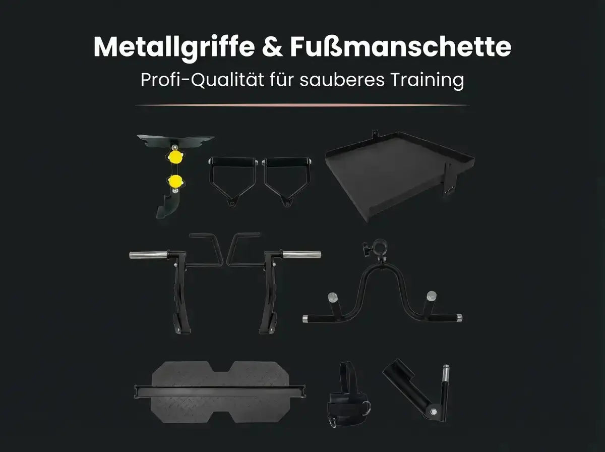 Force USA G10 & G15 Upgrade Kit, Grafik zu Kabelgriffen und Fußmanschette vor dunklem Hintergrund