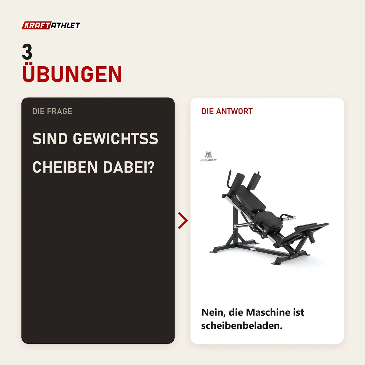 Frage und Antwort zu Force USA Kompakte Beinpresse & Hack Squat V3: Sind Gewichtsscheiben dabei?