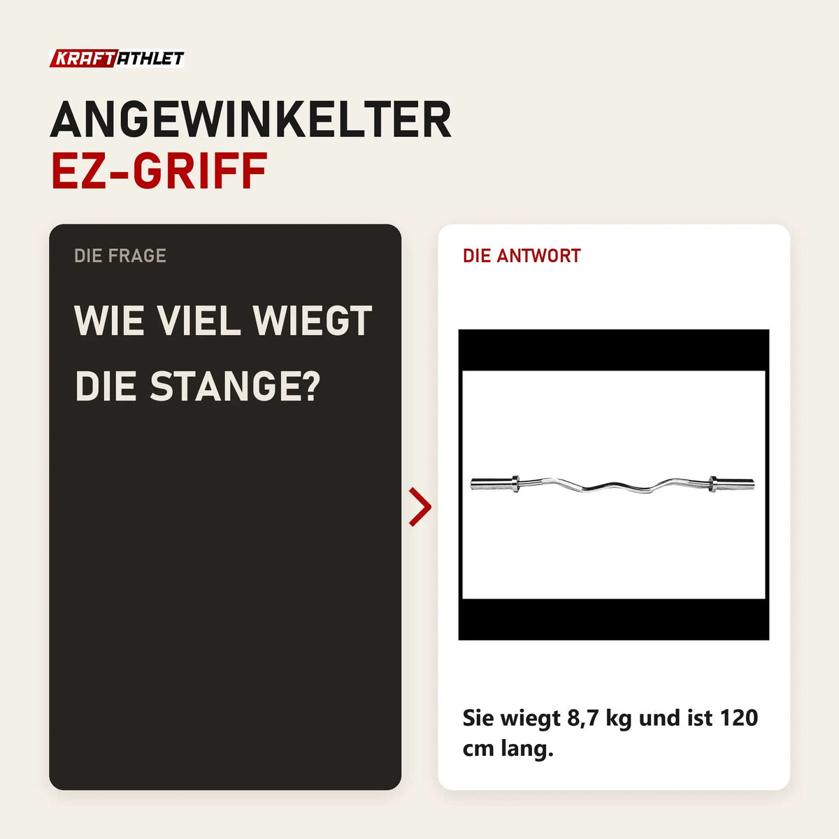 Frage und Antwort zu Force USA Olympische Z-Stange: Wie viel wiegt die Stange?