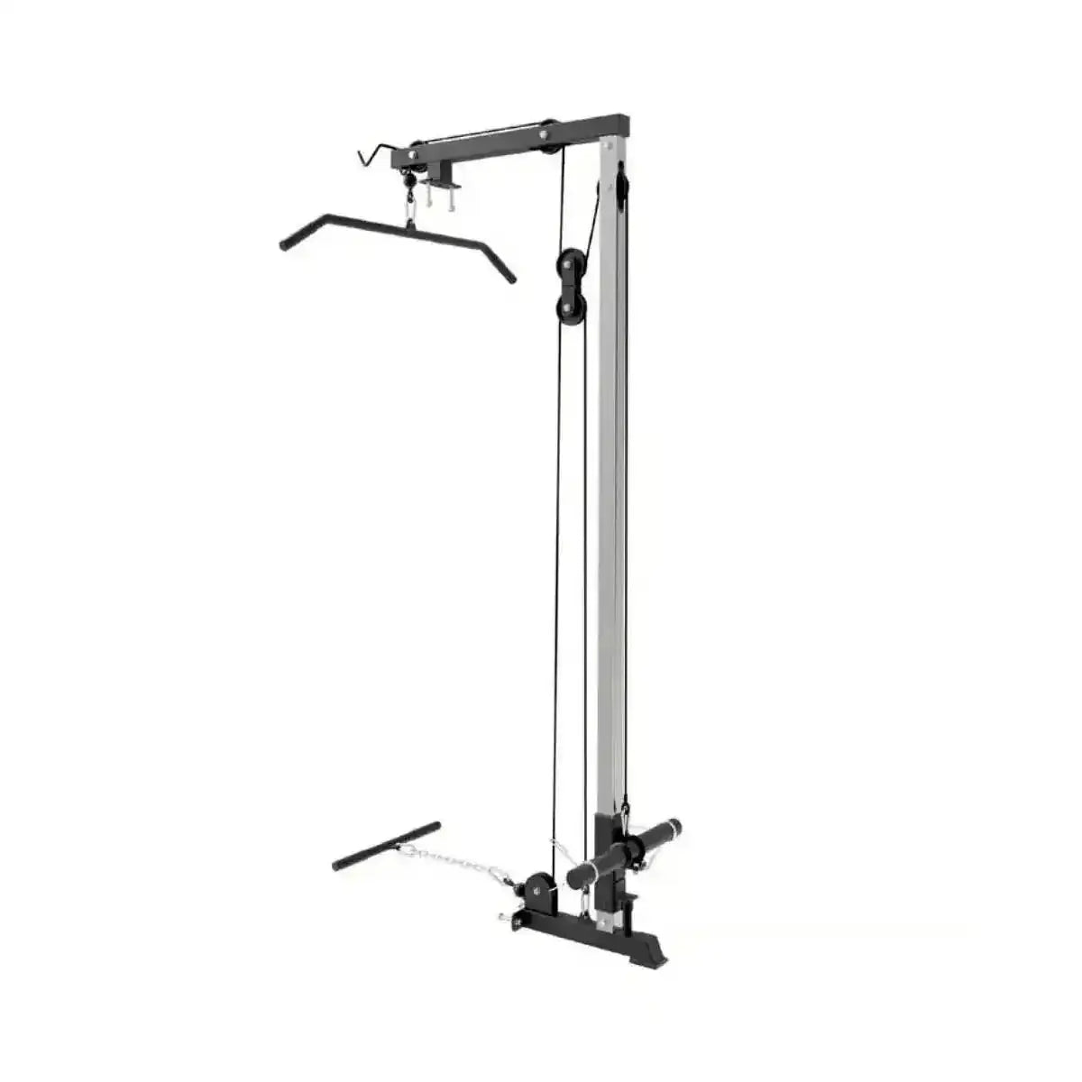 Force USA PT V2 Power Rack + Lat Attachment, Seitenansicht des Latzug-Aufsatzes mit Stange
