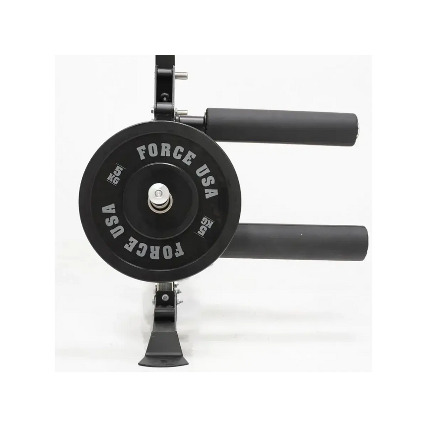 Force USA G-Series Leg Extension and Curl Attachment connected to the G-Series All-In-One Trainer.
