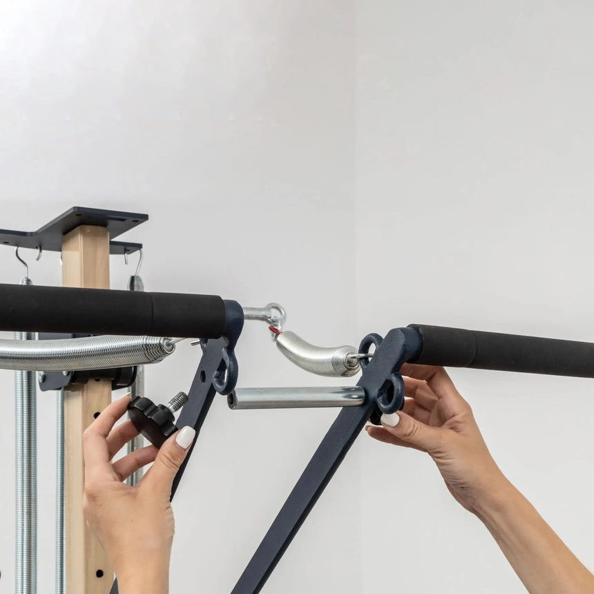 Front view of the HEGREN Convertible Tower TALMA 62CT showcasing its steel frame and adjustable components.