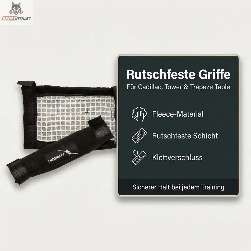 Hegren Slip Resistant Grip Handles Griffüberzüge, Grafik mit Überzug, Wäschenetz und Materialmerkmalen