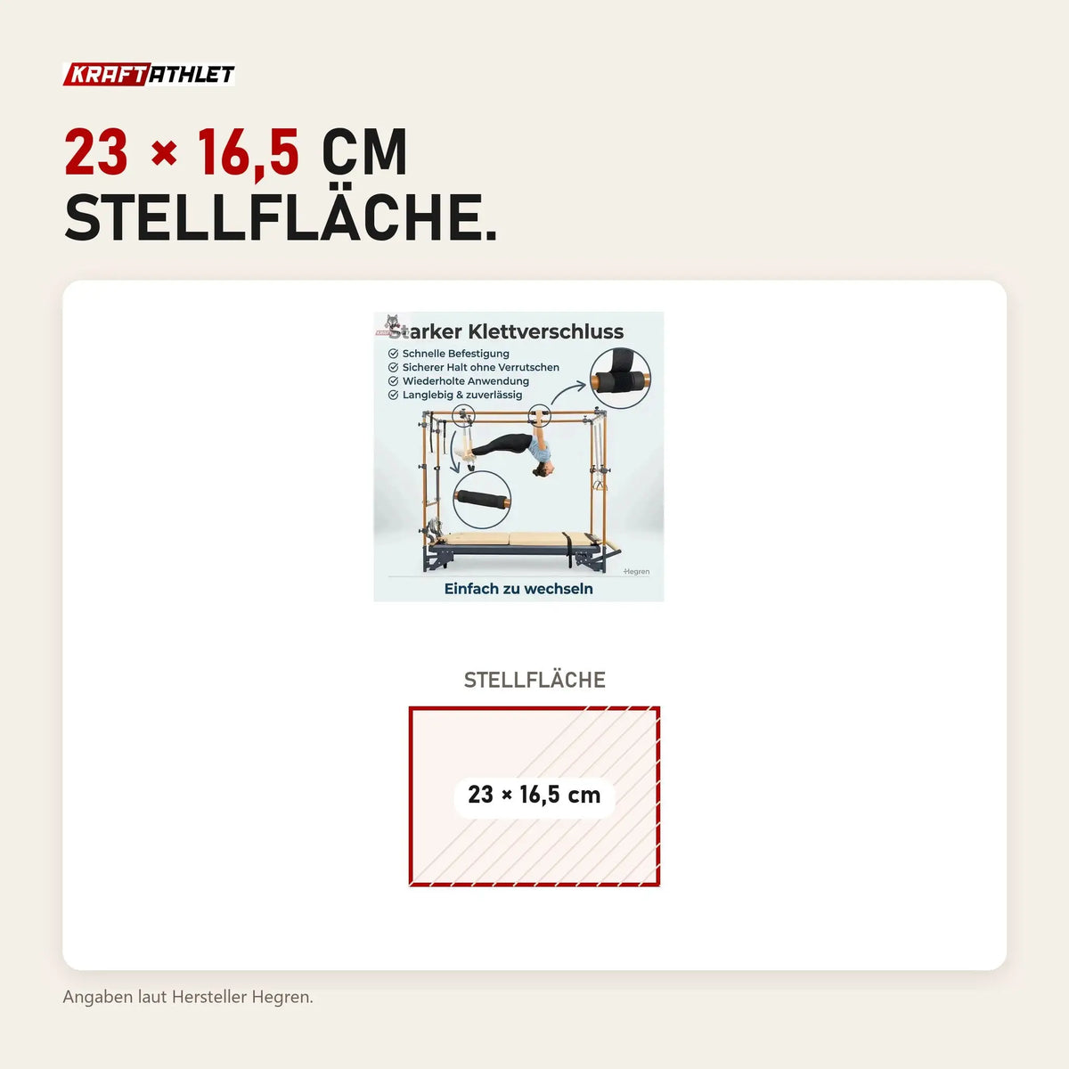 Maßbild Hegren Slip Resistant Grip Handles Griffüberzüge: Stellfläche 23 × 16,5 cm