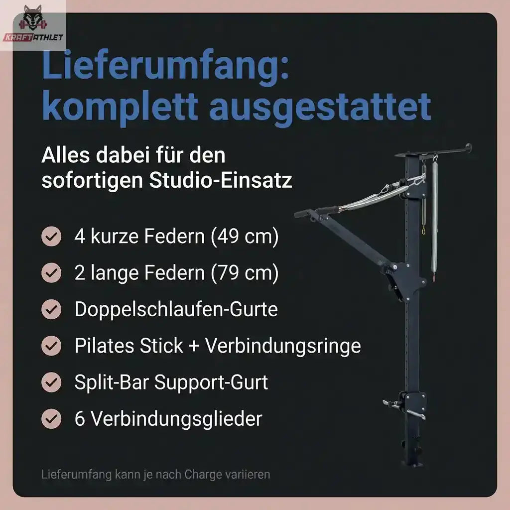 Hegren TALMA 62CT Convertible Tower: Grafik zum Lieferumfang mit Federn, Gurten und Stick