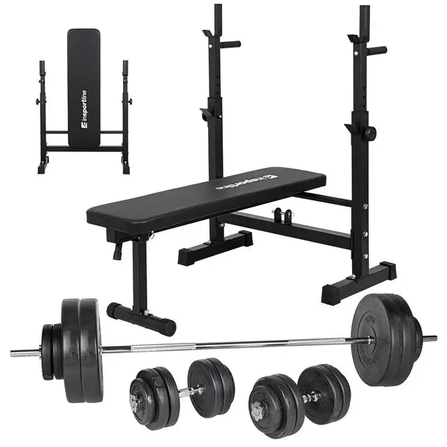 Plate-Loaded Dumbbell Set with Bench inSPORTline CEM 180 + 40 cm/30 mm 105 kg InSportLine Adjustable Benches