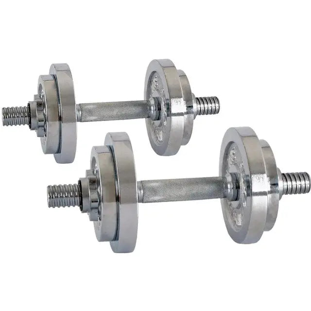 inSPORTline Adjustable dumbbell set chrome 2 × 3–10 kg InSportLine Dumbbells