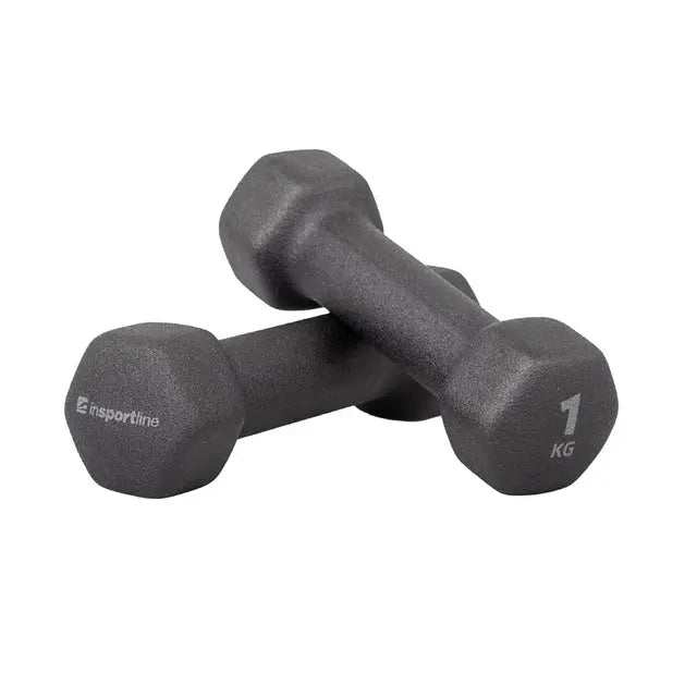 inSPORTline Neoprene Dumbbells ON‑X Renbell 2 × 1 kg Hex Weights InSportLine