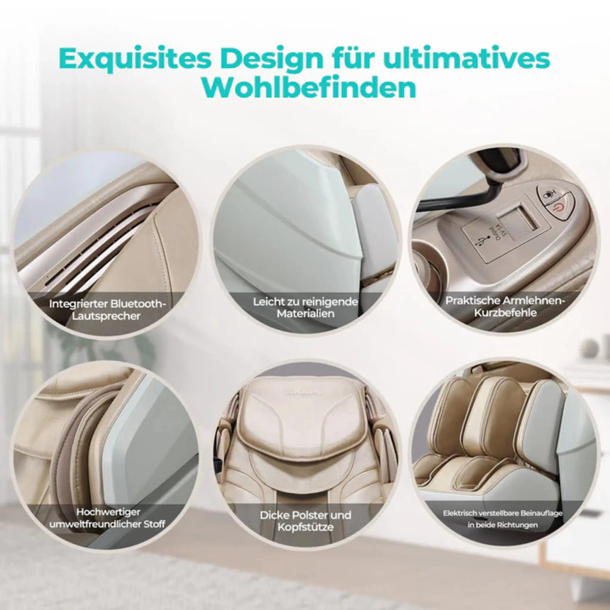 Naipo 3D massage chair – R50 white high-end massage chair heat function Naipo