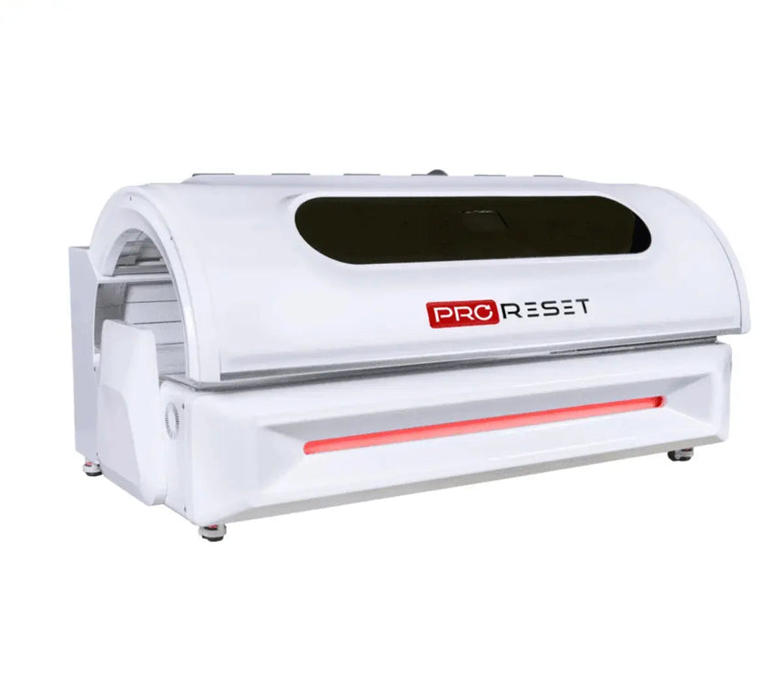 "ProReset NovaLight full body red light therapy bed with LCD touch controls and high-performance LEDs."