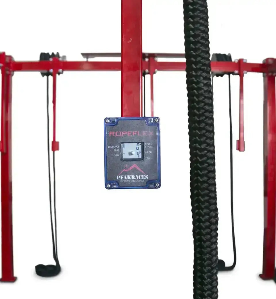 Ropeflex RX8100 Spartan Rig, Detail des Displays mit Seil am Querträger