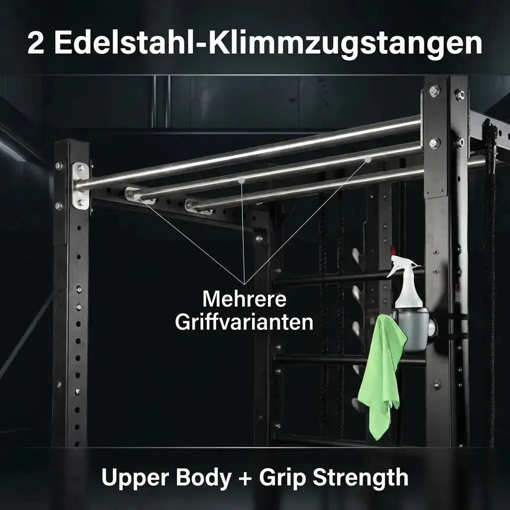 Ropeflex RX8200 Endlosseil-Rig, Grafik zu den Klimmzugstangen