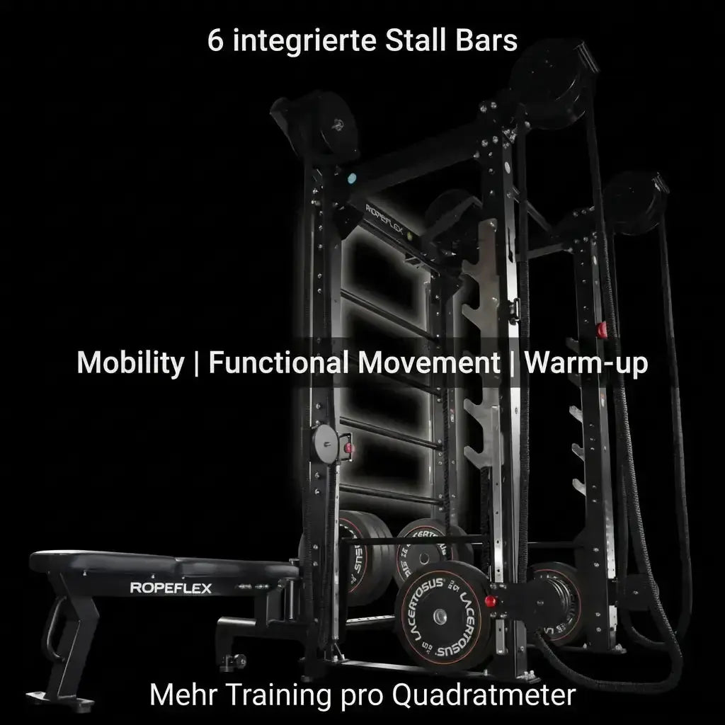 Ropeflex RX8200 Endlosseil-Rig, Grafik zu den integrierten Sprossenstangen